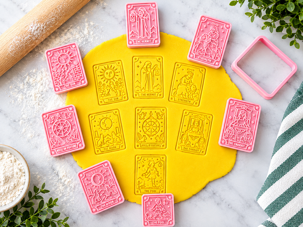 Lot de 6 emporte-pièces Tarot – Cutter + tampon