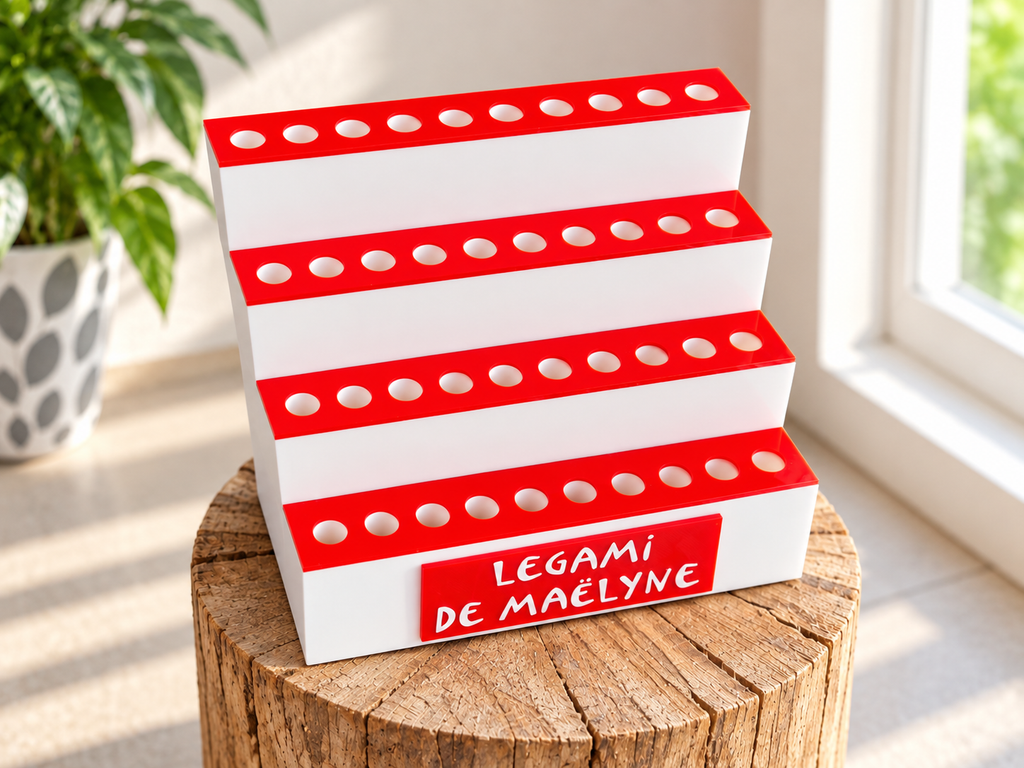 Présentoir 40 stylos compatible Legami – Support personnalisé – Couleurs et texte au choix – Rangement collection stylos