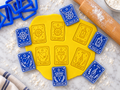 Lot de 6 emporte-pièces Tarot – Cutter + tampon – Biscuits mystiques