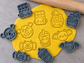 Lot de 6 emporte-pièces Halloween Kawaii – Cutter + tampon – Biscuits maison