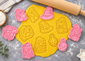Lot de 6 emporte-pièces Sorcières Kawaii – Cutter + tampon – Biscuits maison