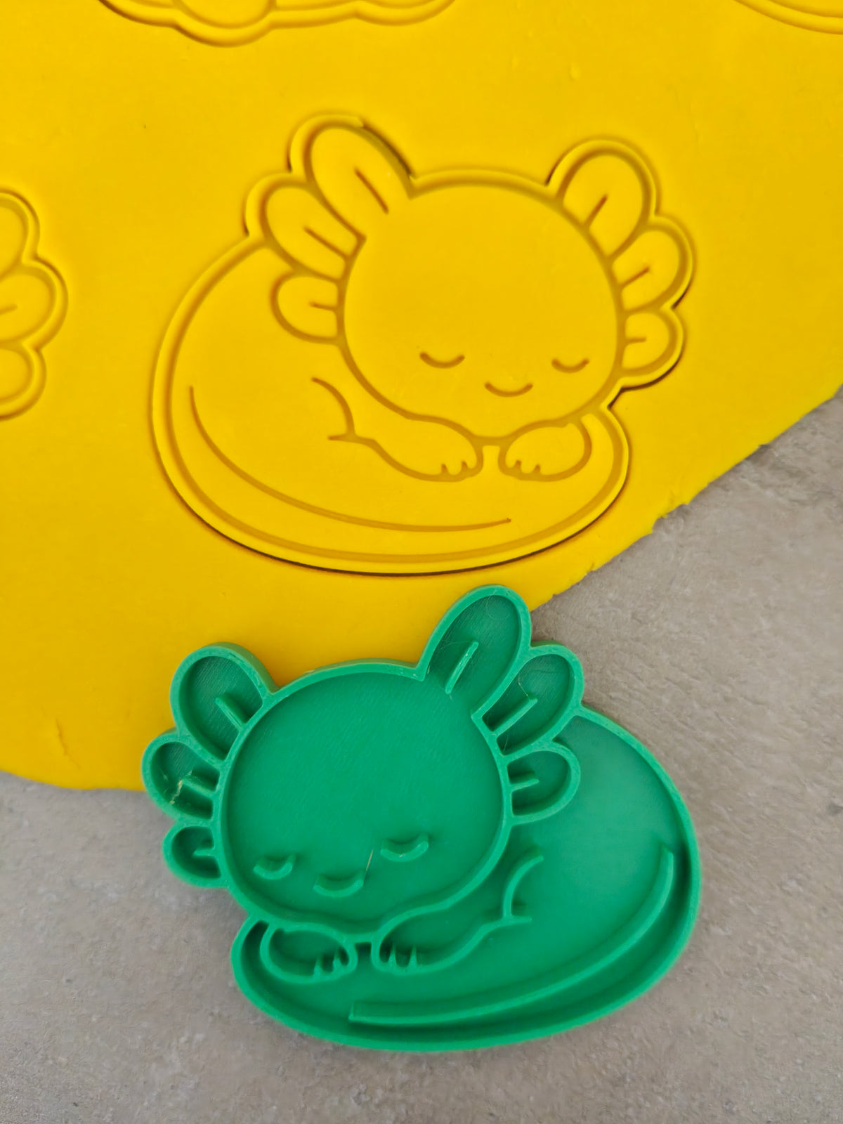 Lot de 6 emporte-pièces Axolotls Kawaii – Cutter + tampon