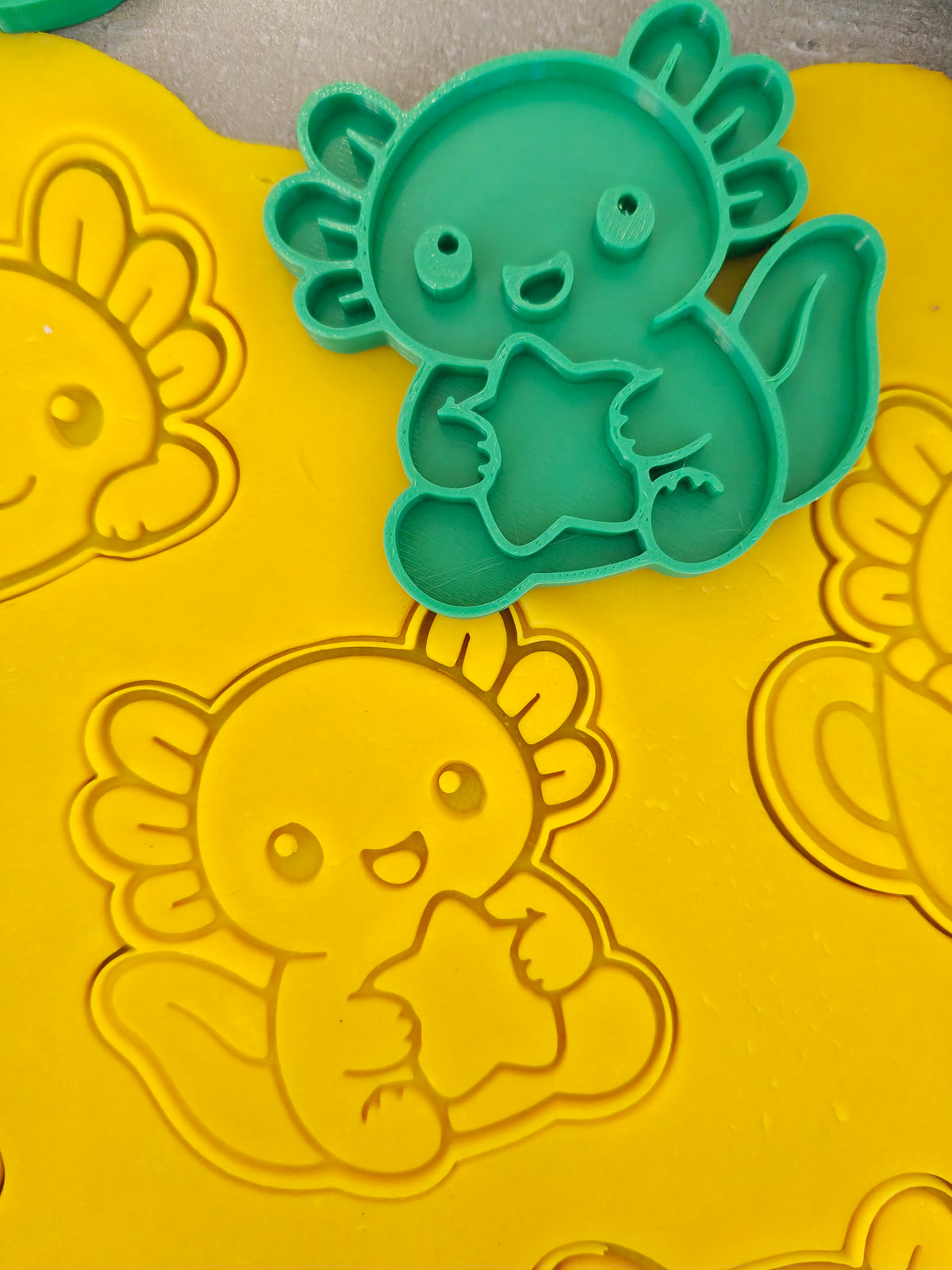 Lot de 6 emporte-pièces Axolotls Kawaii – Cutter + tampon