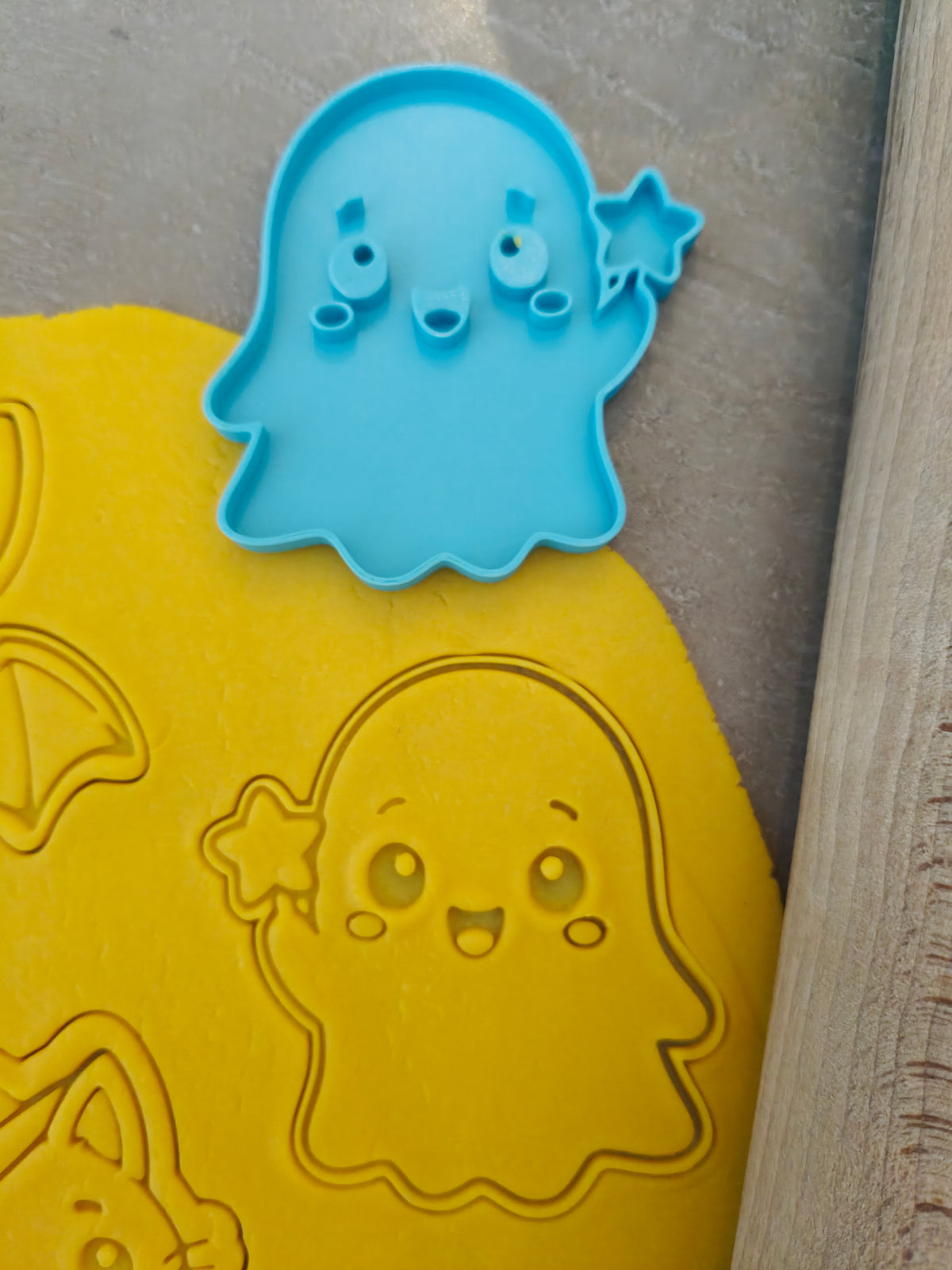 Lot de 6 emporte-pièces Halloween Kawaii – Cutter + tampon – Biscuits maison