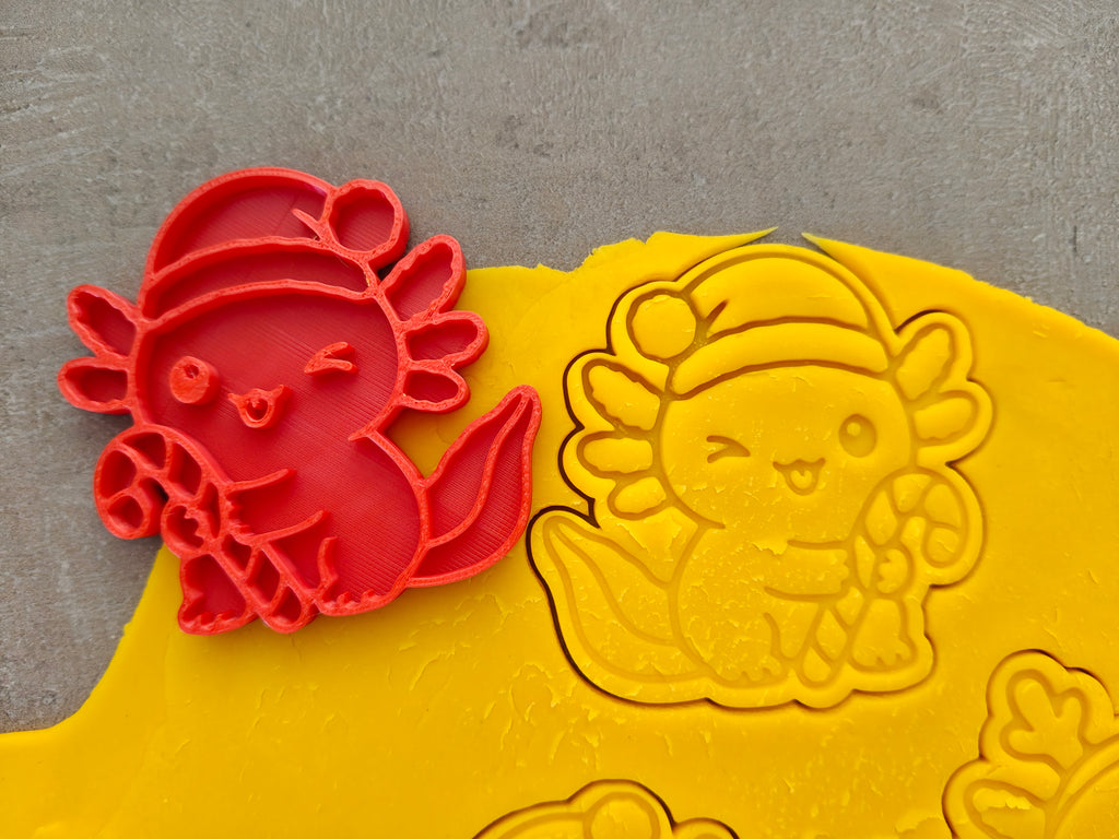 Emporte-pièces Axolotls de Noël – Lot de 6 cutters & tampons