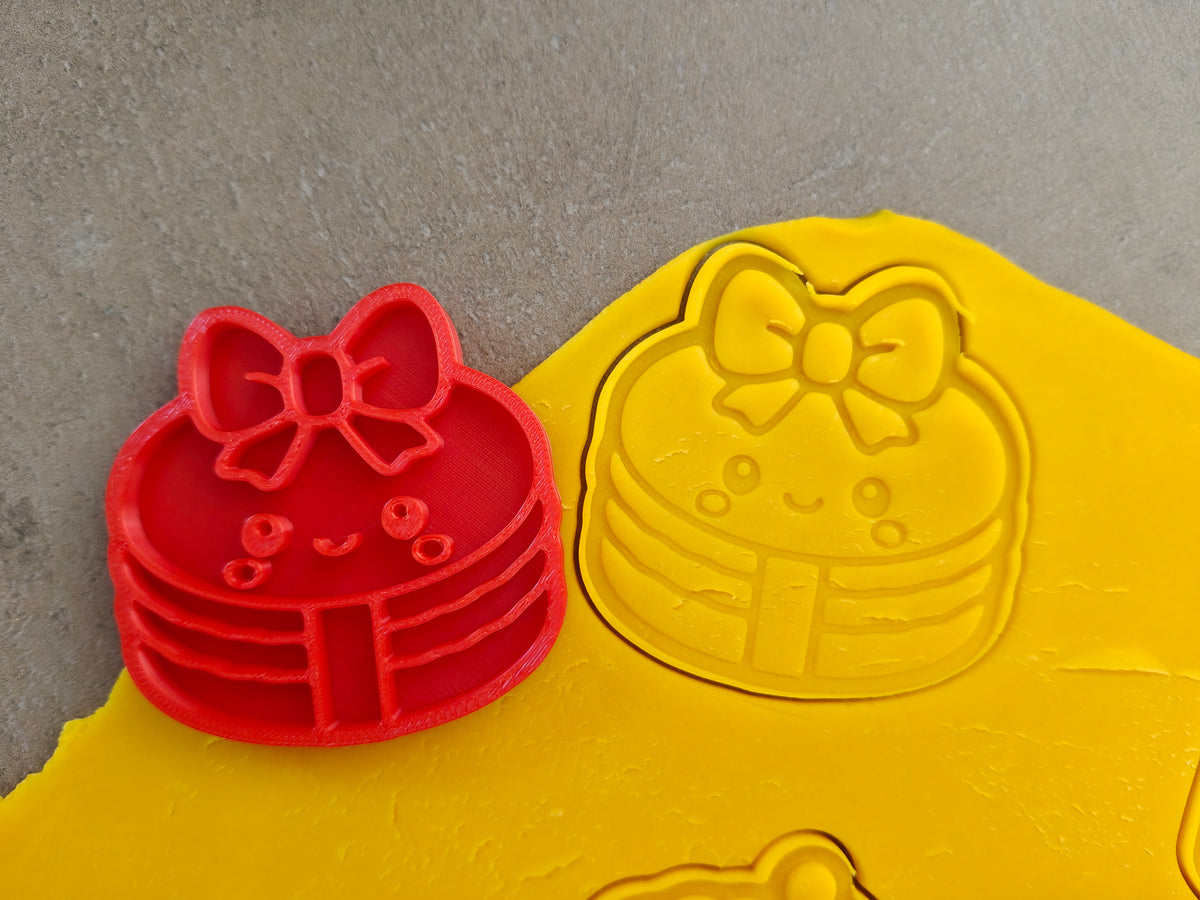Lot de 6 emporte-pièces Noël Kawaii – Cutter + tampon – Biscuits festifs