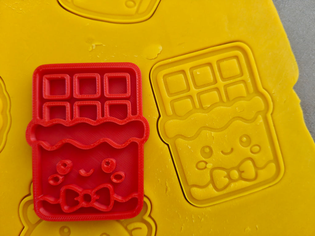 Lot de 6 emporte-pièces Noël Kawaii – Cutter + tampon – Biscuits festifs