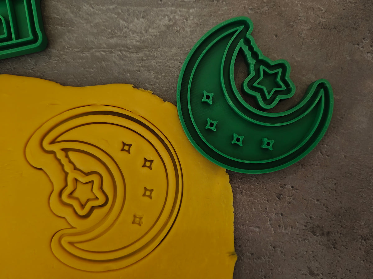 Lot de 6 emporte-pièces Ramadan & Aïd – Cutter + tampon – Biscuits maison