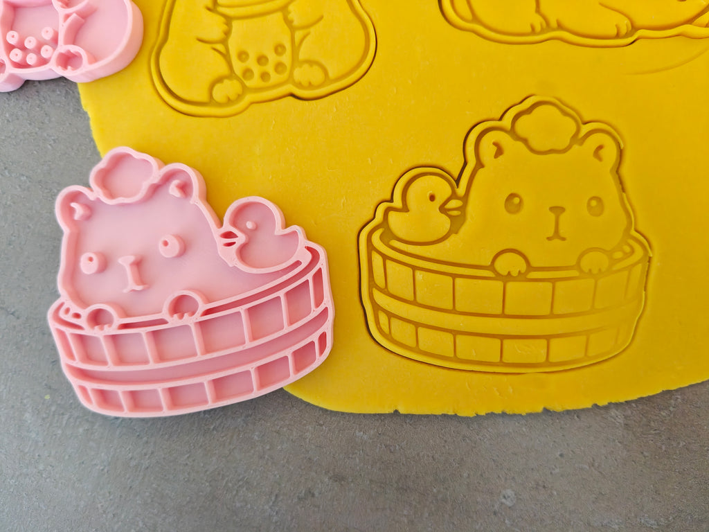 Lot de 6 emporte-pièces Capybaras Kawaii – Cutter + tampon