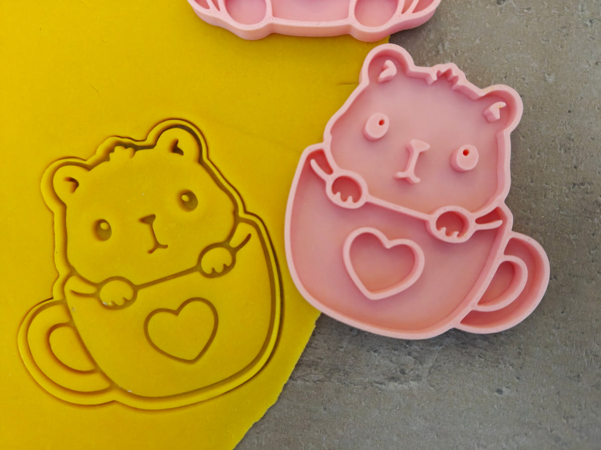 Lot de 6 emporte-pièces Capybaras Kawaii – Cutter + tampon