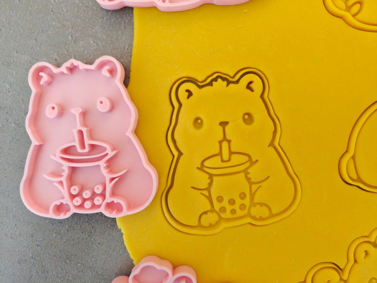 Lot de 6 emporte-pièces Capybaras Kawaii – Cutter + tampon